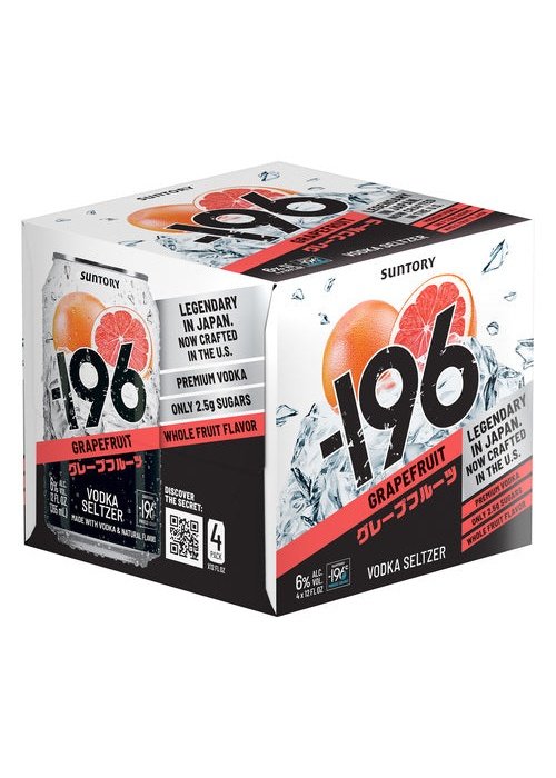SUNTORY -196 Grapefruit Vodka Seltzer 4 Pack