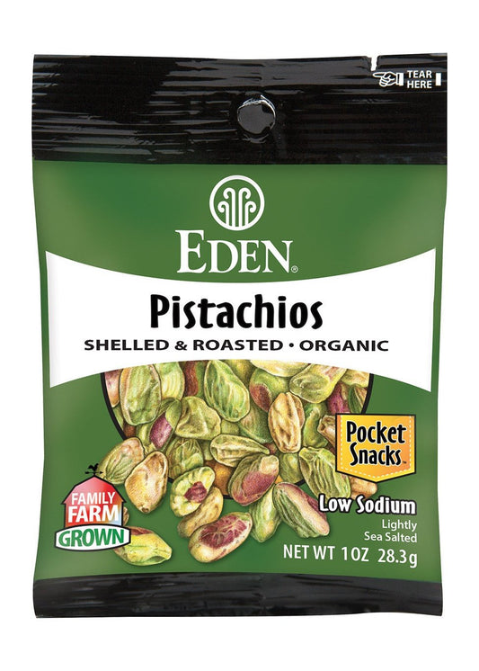 EDEN FOODS Organic Pistachios Pocket Snack 1oz