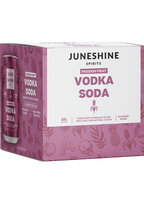 JUNESHINE Passionfruit Vodka Soda 4PK