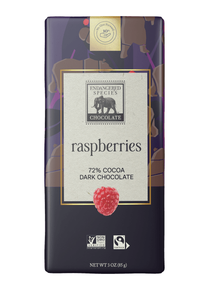 ENDANGERED SPECIES 'Grizzly Bear' Raspberries & 72% Dark Chocolate Bar