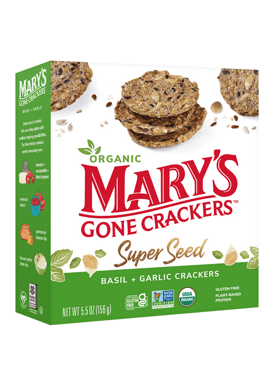 MARY'S GONE CRACKERS Super Seed Basil & Garlic Crackers