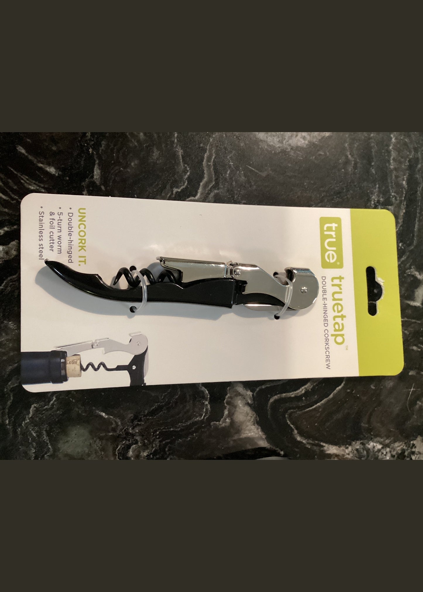 TRUETAP Black, Double - Hinged Corkscrew