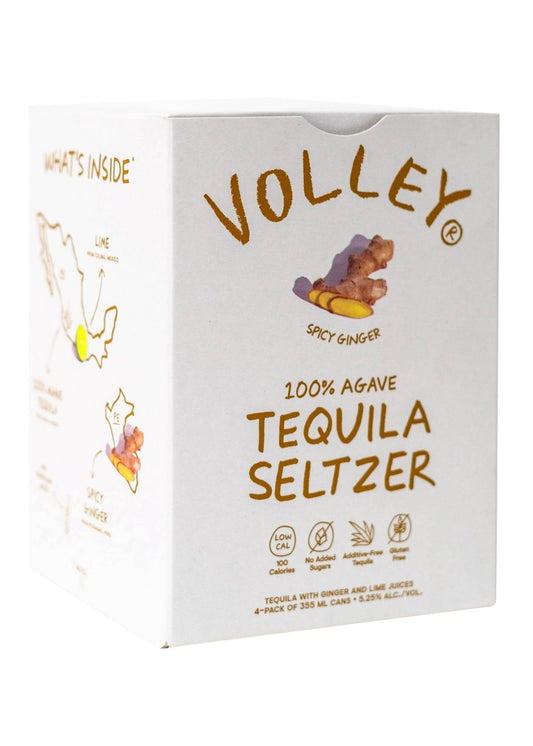 VOLLEY TEQUILA SELTZER Spicy Ginger 4PK