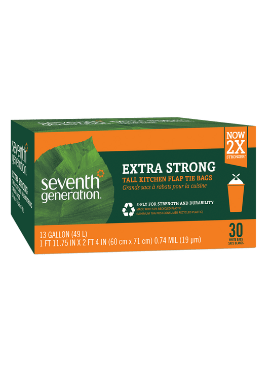 SEVENTH GENERATION Extra Strong Tall Kitchen 13 Gallon Flap Tie Bags