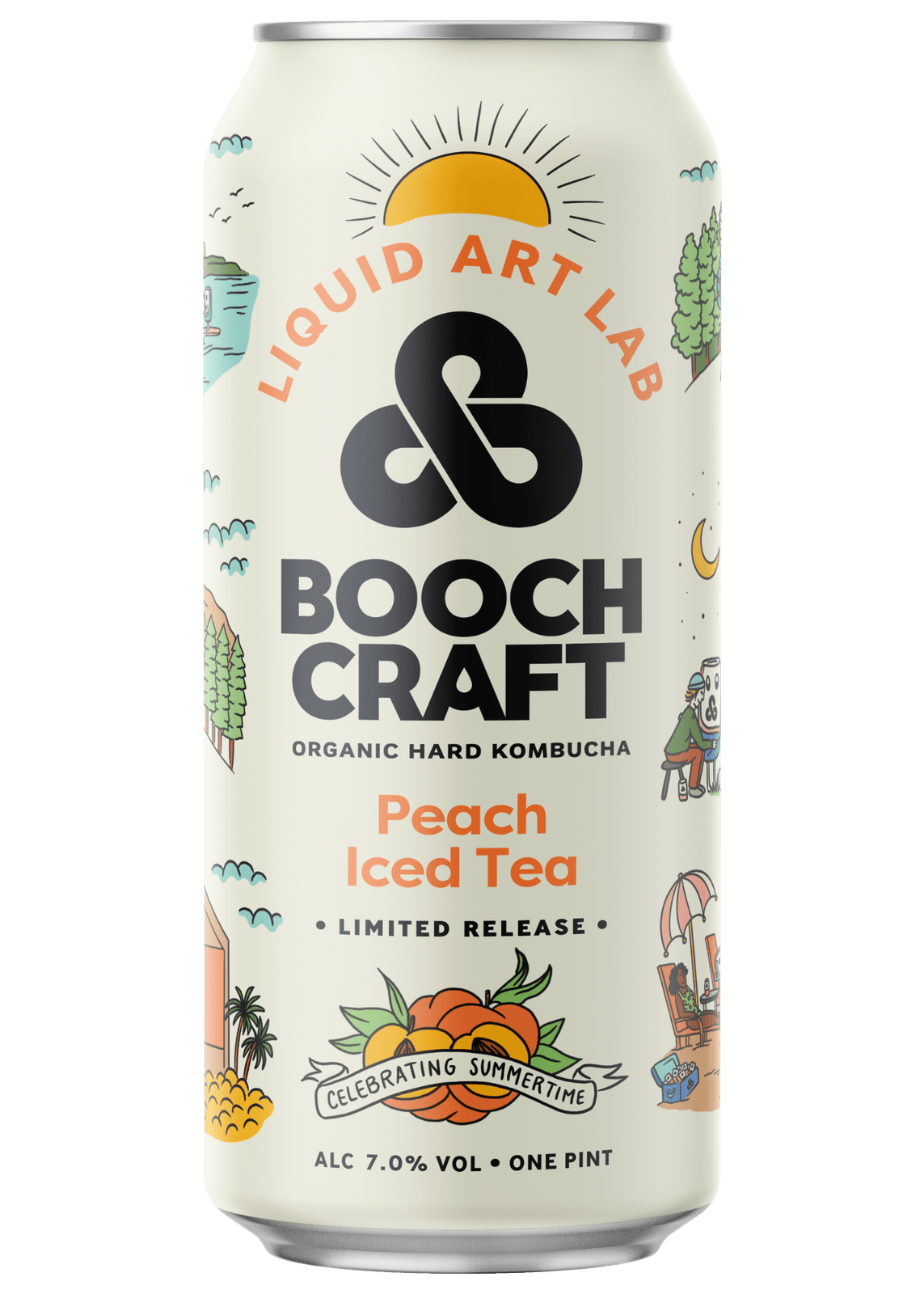 BOOCHCRAFT Hard Kombucha Peach Iced Tea