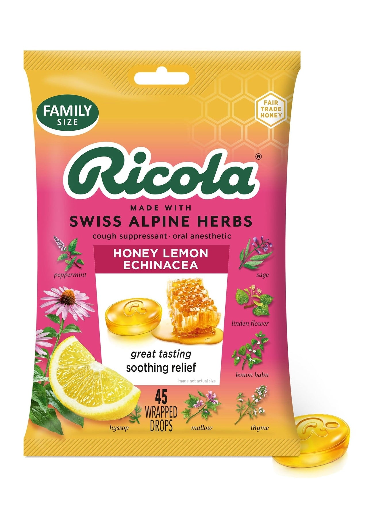 RICOLA Honey Lemon Echinacea Lozenges