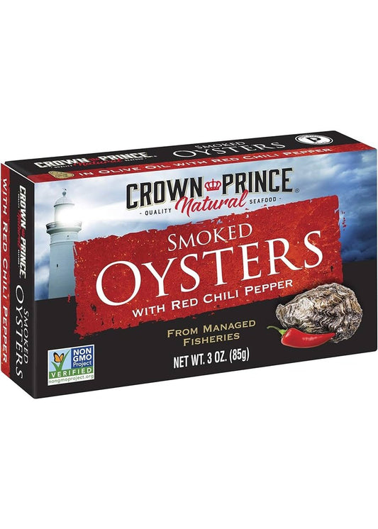 CROWN PRINCE Natural Smoked Oysters With Red Chili Pepper