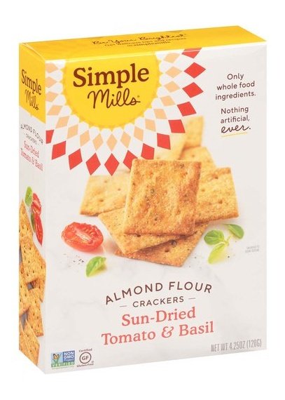 SIMPLE MILLS Sun Dried Tomato & Basil Almond Flour Crackers