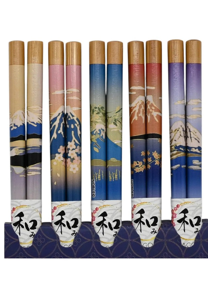 5 Piece Chopsticks Set Floral Print