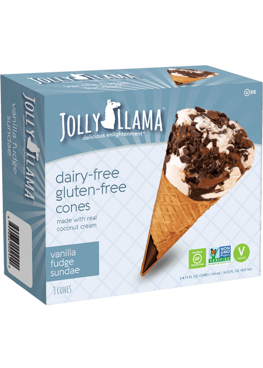 JOLLY LLAMA Non-Dairy Vanilla Ice Cream Cones
