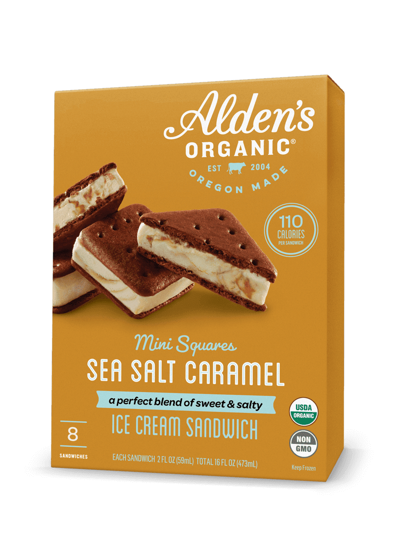 ALDEN'S Organic Ice Cream Sandwiches Salted Caramel 8pk