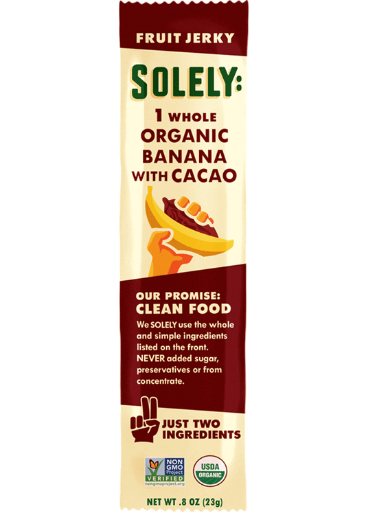 SOLELY Organic Banana & Chocolate Fruit Jerky Strip