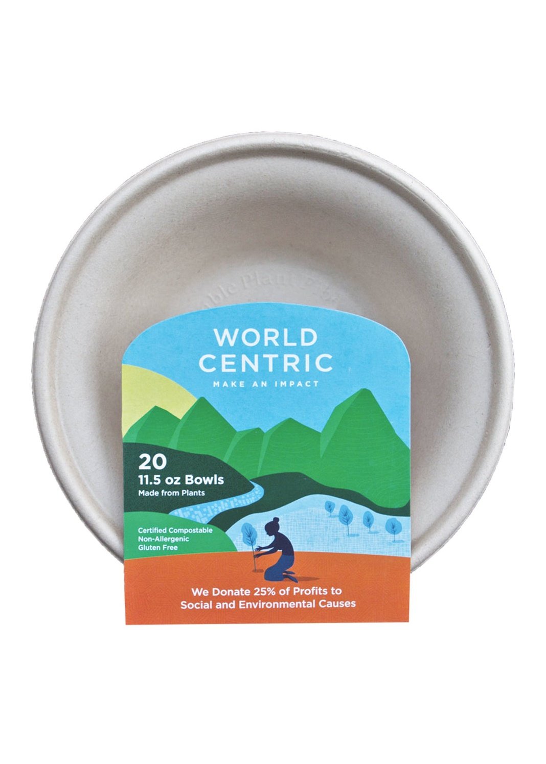 WORLD CENTRIC Compostable Fiber Bowls