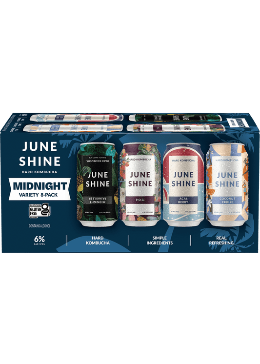 JUNESHINE Midnight Hard Kombucha Variety Pack 8 Pack