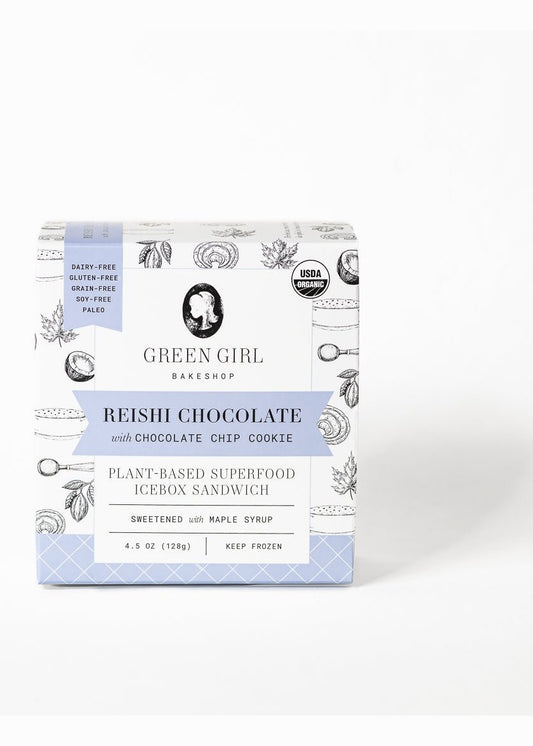 GREEN GIRL BAKESHOP Reishi Chocolate Chip Ice Cream Sandwich