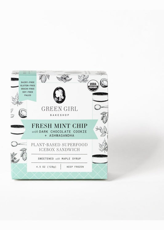 GREEN GIRL BAKESHOP Fresh Mint Chip Ice Cream Sandwich