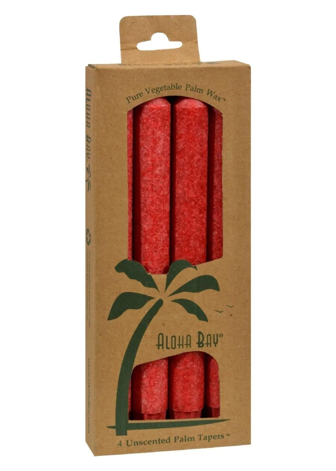 ALOHA BAY Red Palm Taper Candles