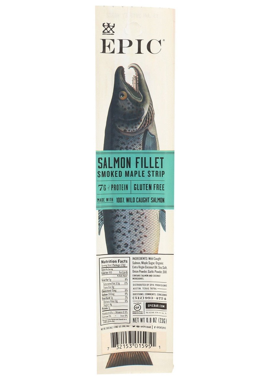EPIC Salmon Fillet Smoked Maple Snack Strip