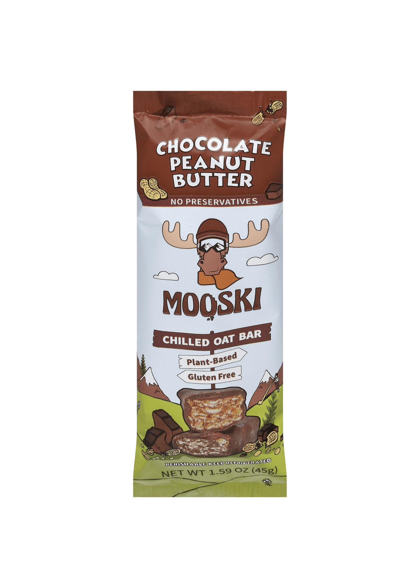 MOOSKI Chocolate Peanut Butter Chilled Oat Bar