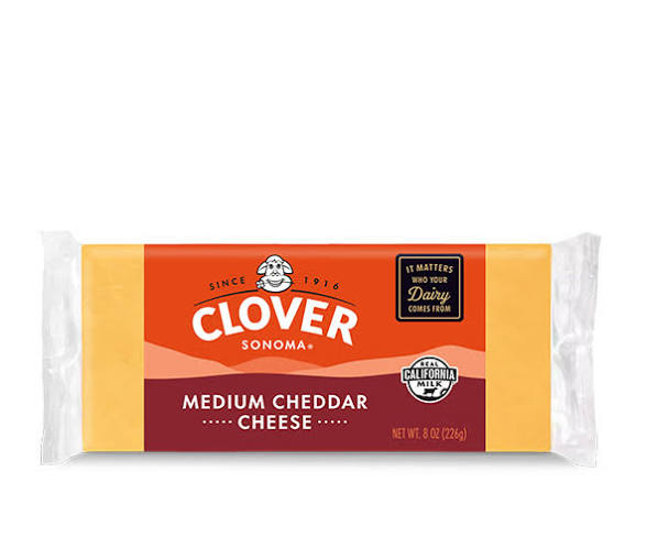 CLOVER Medium Cheddar Cheese Block