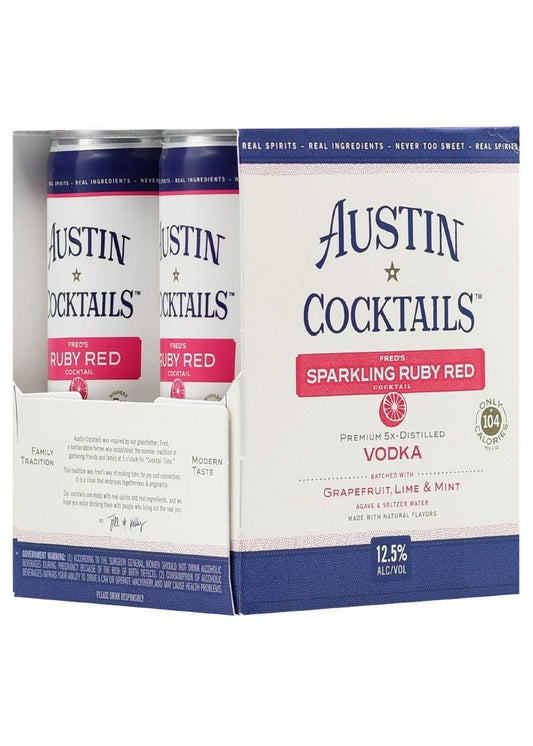 AUSTIN COCKTAILS Rudy Red Grapefruit Vodka 4PK