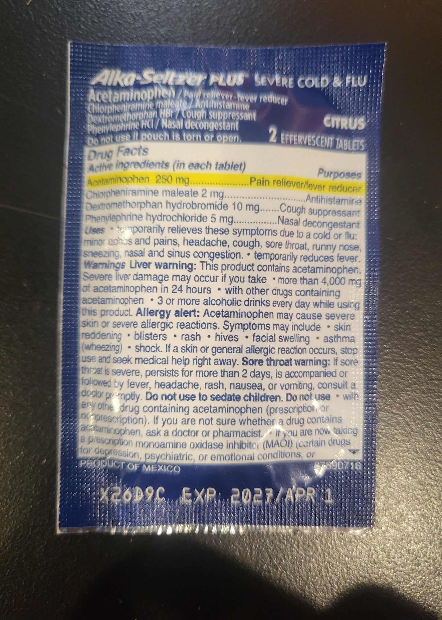 ALKA-SELTZER Plus Severe Cold & Flux
