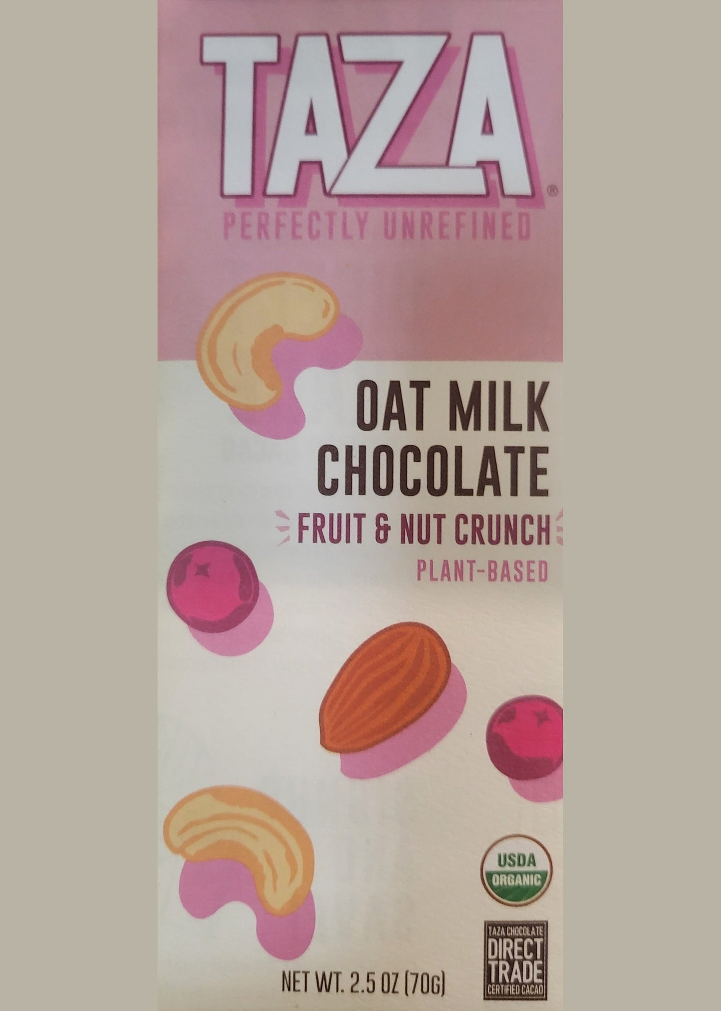 Taza Oat Milk Fruit & Nut Crunch Chocoalte Bar