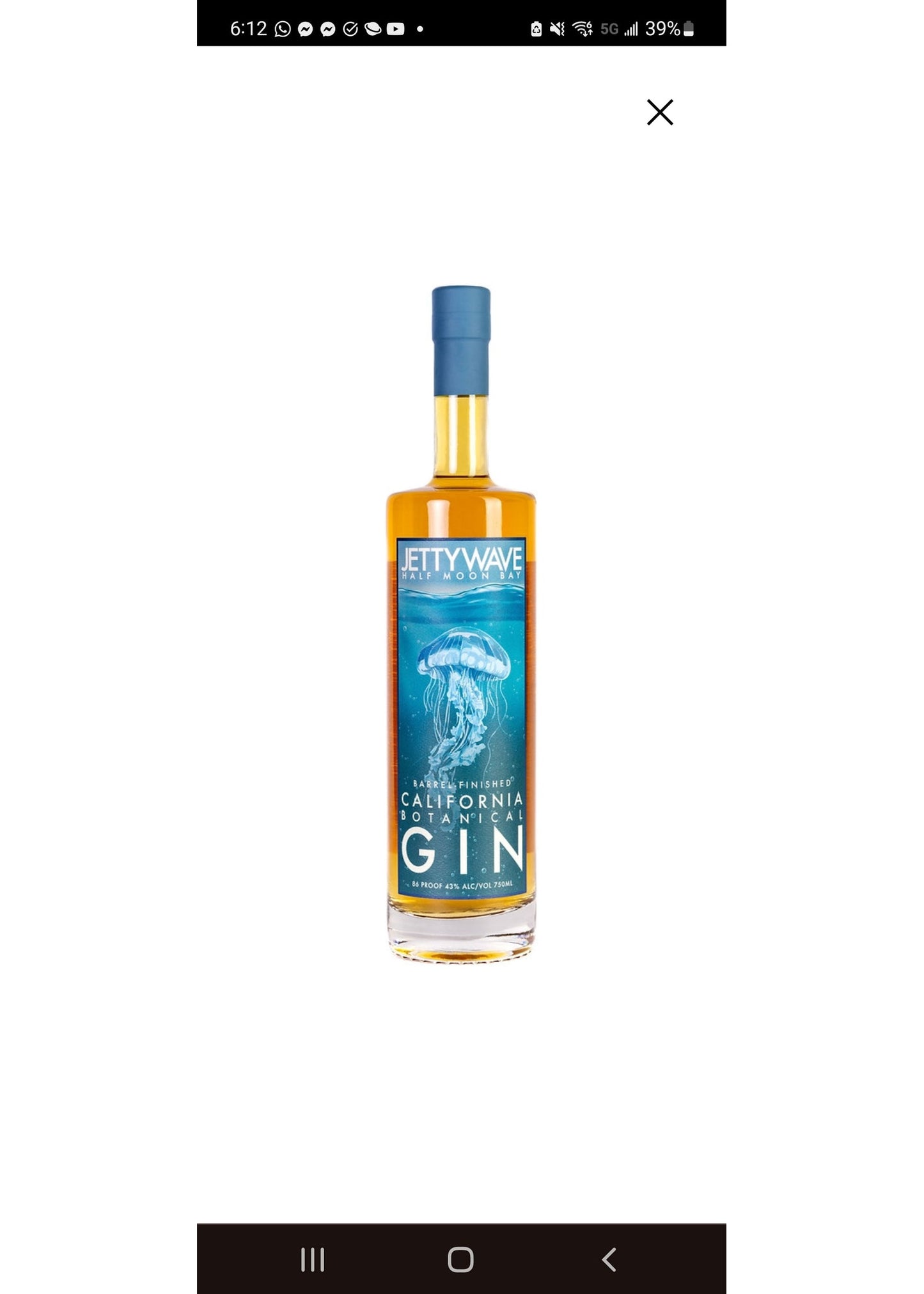 JETTWAVE Half Moon Bay Barrel Finished Cali Botanical Gin