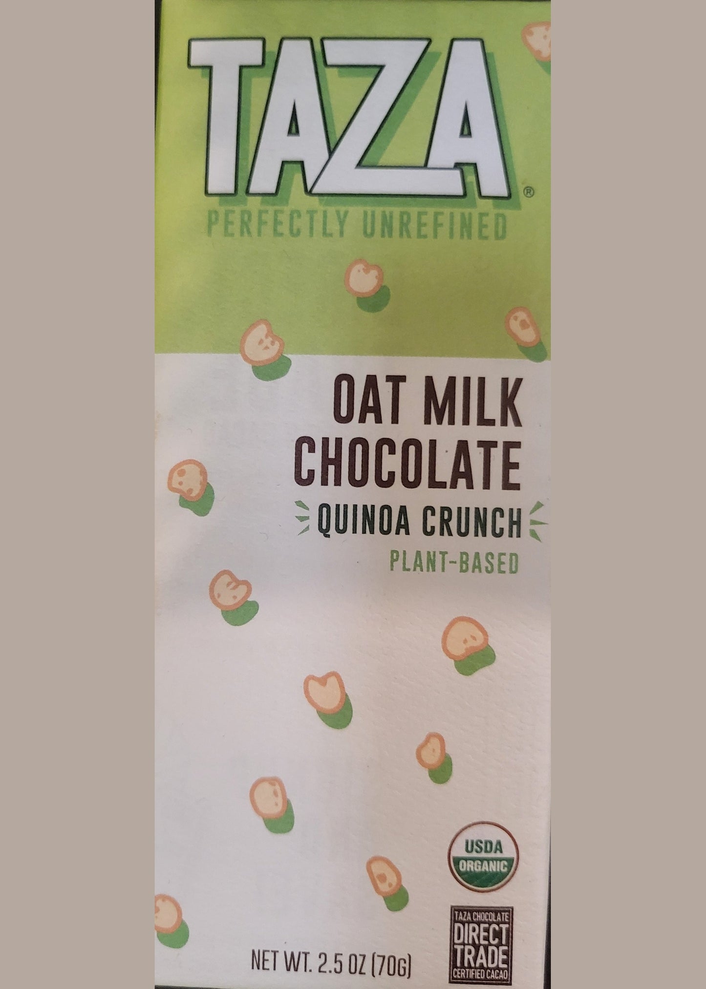 Taza Oat Milk Quinoa Crunch Chocolate Bar