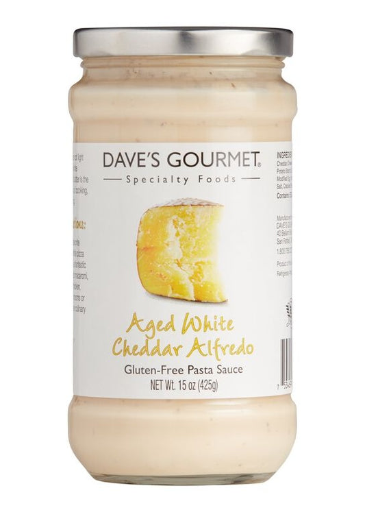 DAVE'S GOURMET Aged White Cheddar Alfredo Pasta Sauce