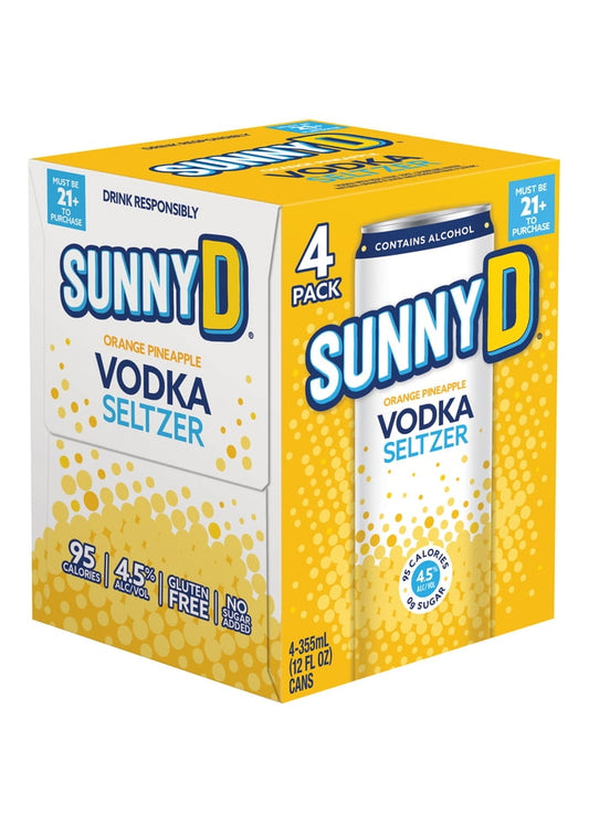 SUNNY D Orange Pineapple Vodka Seltzer 4 Pack