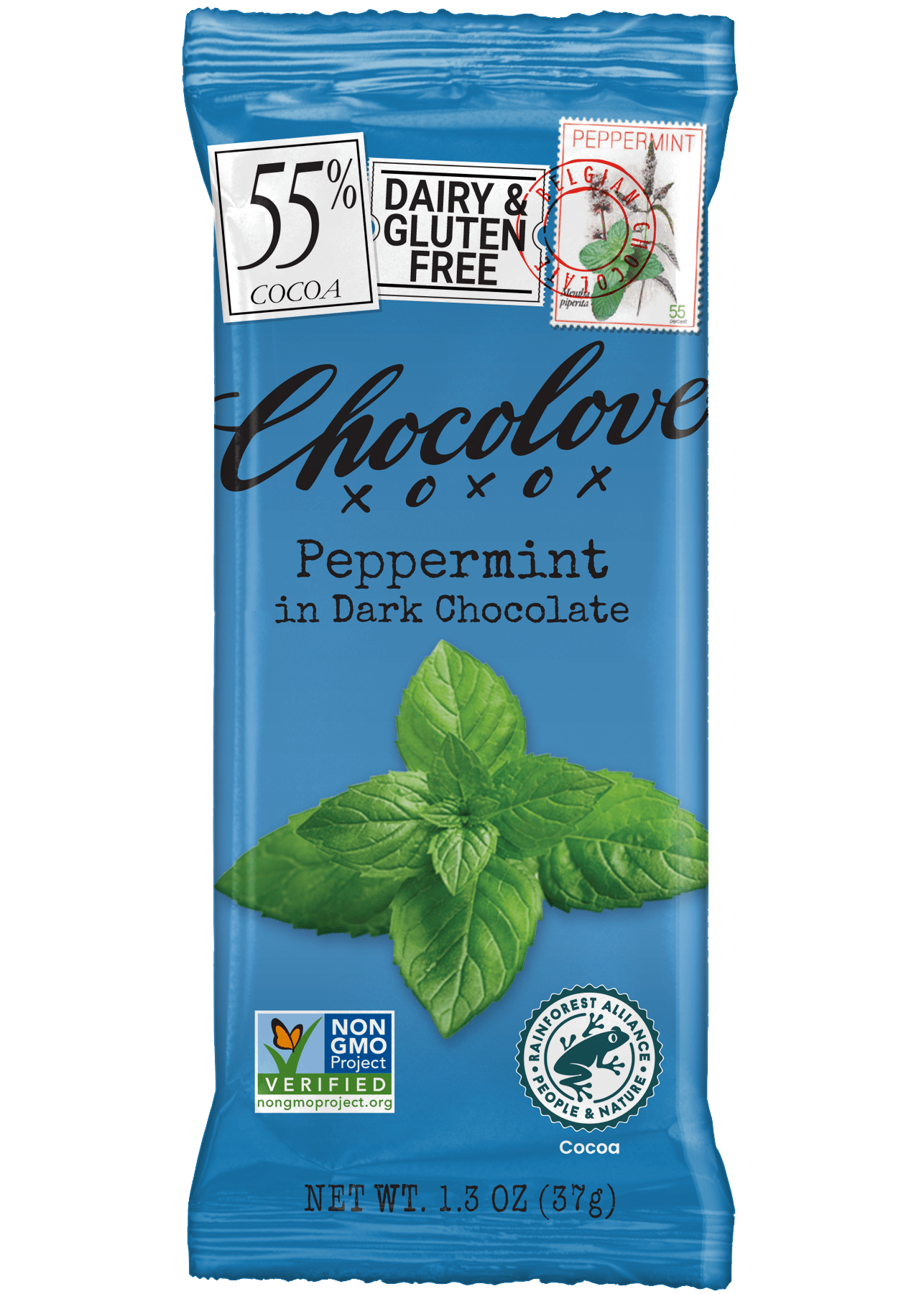 Chocolove - Mini Dark Chocolate Peppermint Bars, 1.3 oz (Pack of 12) - Dairy Free Treat