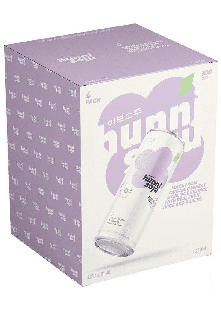 HUNNI SOJU Grape & Ginger Sparkling Soju 4PK