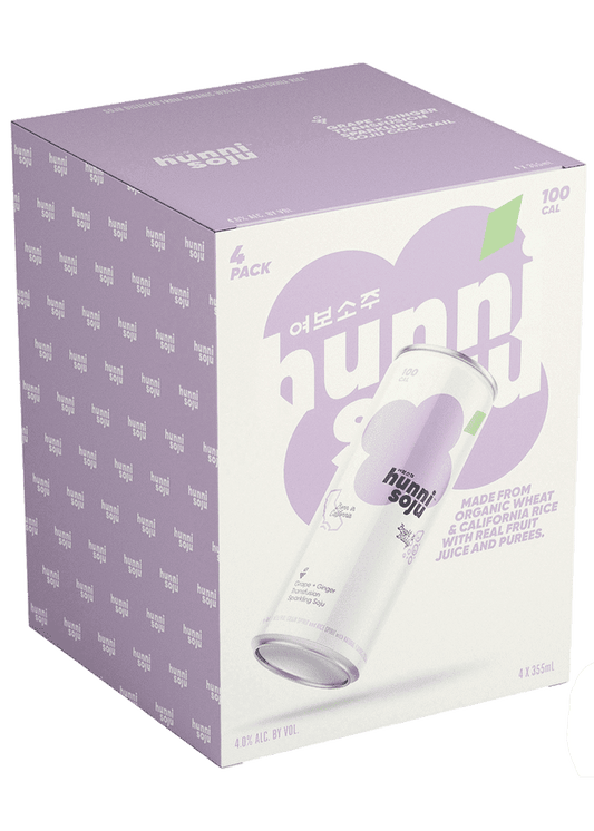 HUNNI SOJU Grape & Ginger Sparkling Soju 4PK