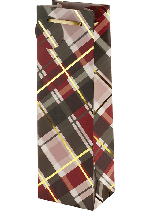 CAKEWALK Holiday Tartan 1-Bottle Winebag