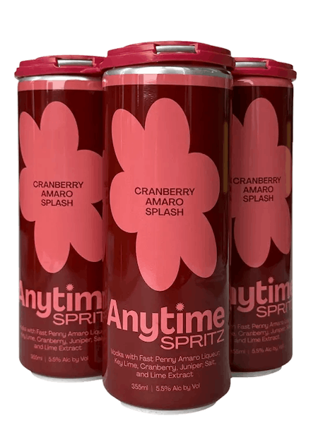 ANYTIME SPRITZ Cranberry Amaro Splash 4 Pack