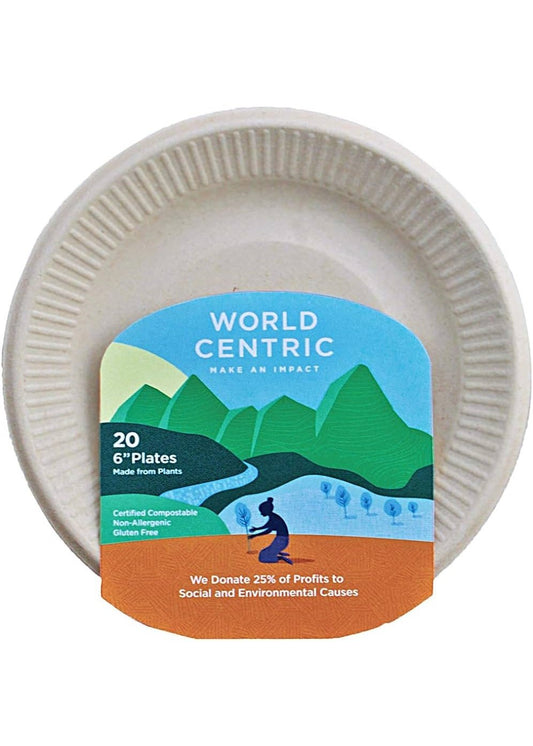 WORLD CENTRIC 6 Inch Compostable Plates