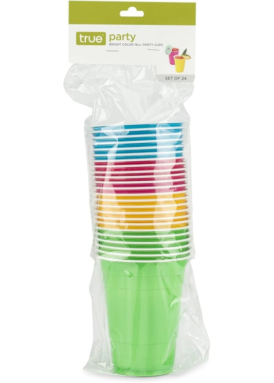 TRUE BRAND 16oz Bright Color Party Cups Set of 24