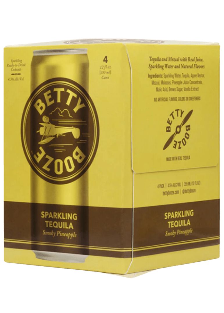 BETTY BOOZE Sparkling Tequila Smoky Pineaple 4 Pack