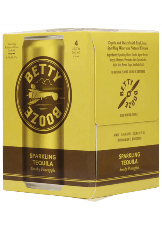 BETTY BOOZE Sparkling Tequila Smoky Pineaple 4 Pack