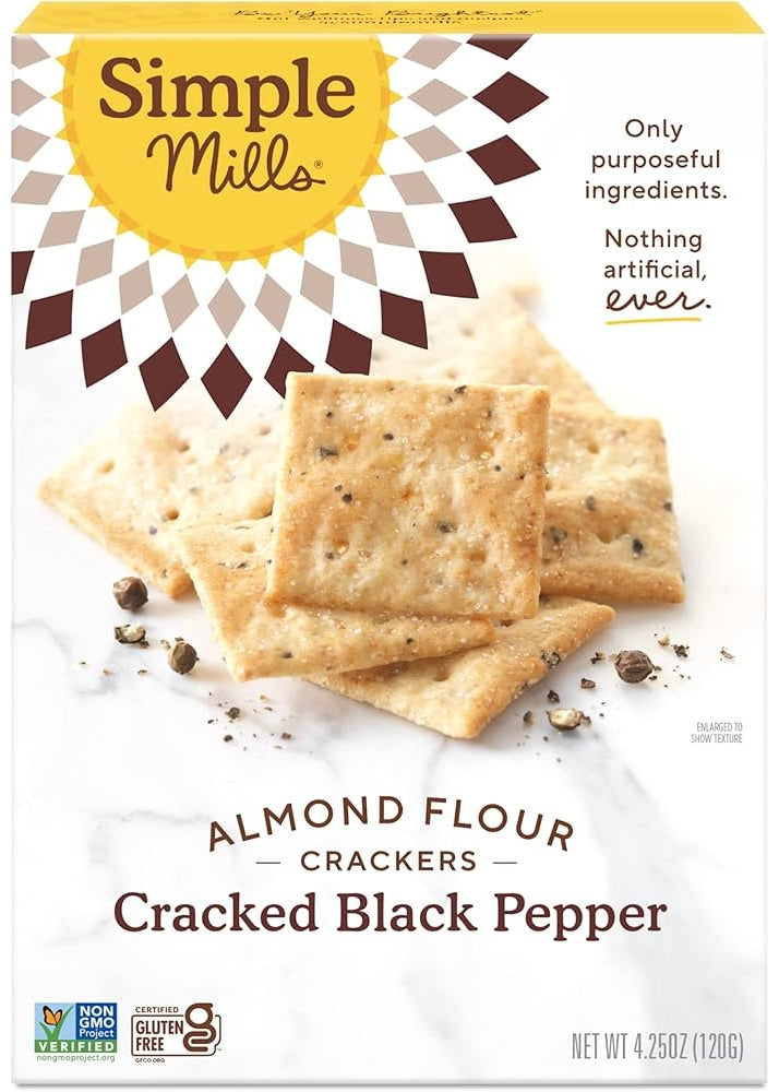 SIMPLE MILLS Almond Flour & Cracked Black Pepper Crackers