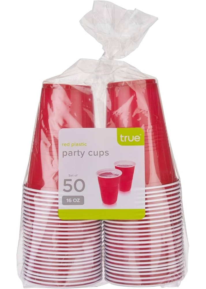 TRUE BRAND 16oz Red Party Cups Set of 50