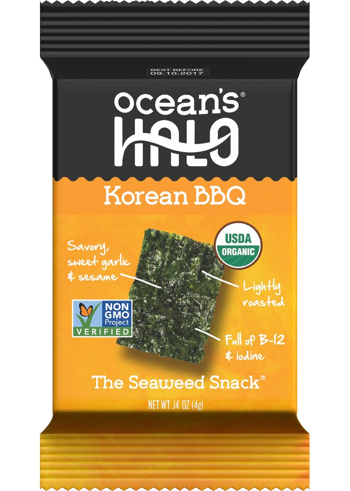 OCEAN'S HALO Korean BBQ Seaweed Snacks