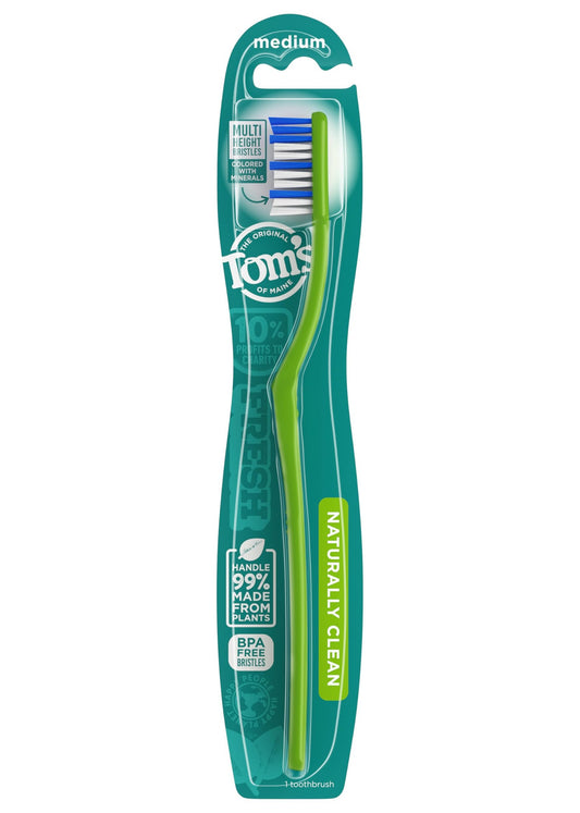 TOM'S OF MAINE Medium Adult Manual Naturally Clean Toothbrush