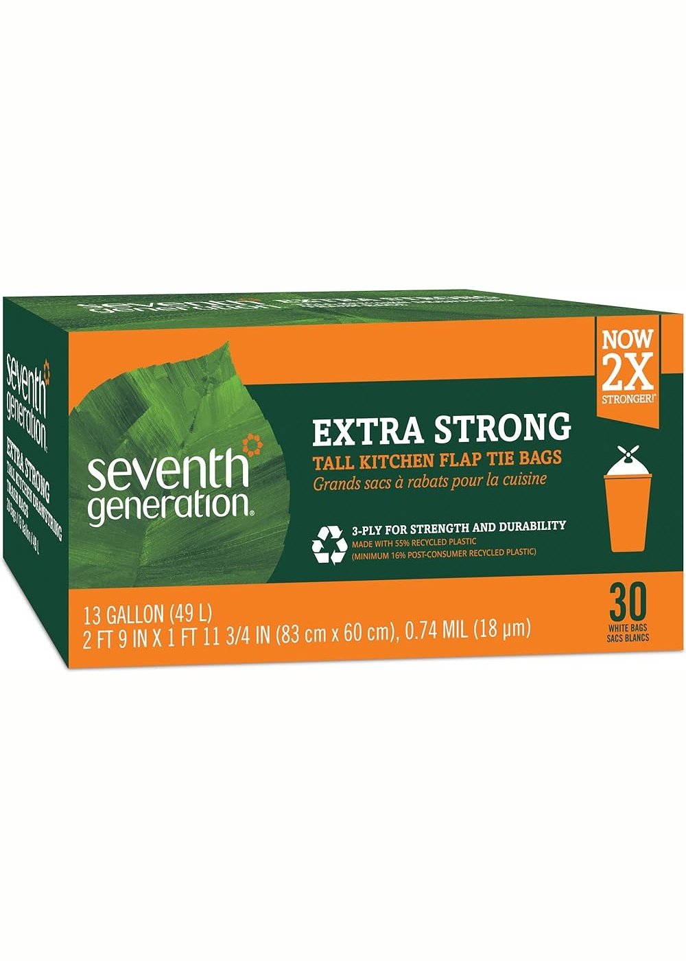 SEVENTH GENERATION Extra Strong Tall Kitchen Drawstring Trash Bags
