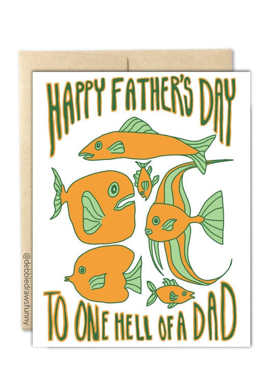 DEBBIE DRAWS FUNNY Fishes Father's Day Card