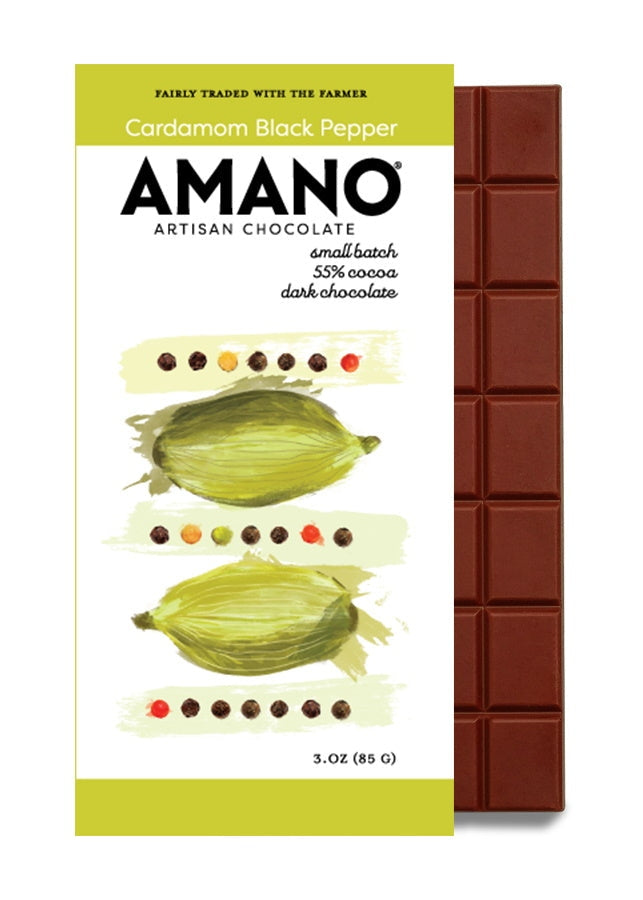 AMANO Dos Rios 55% Dominican Republic Dark Chcolate With Cardamom Black Pepper