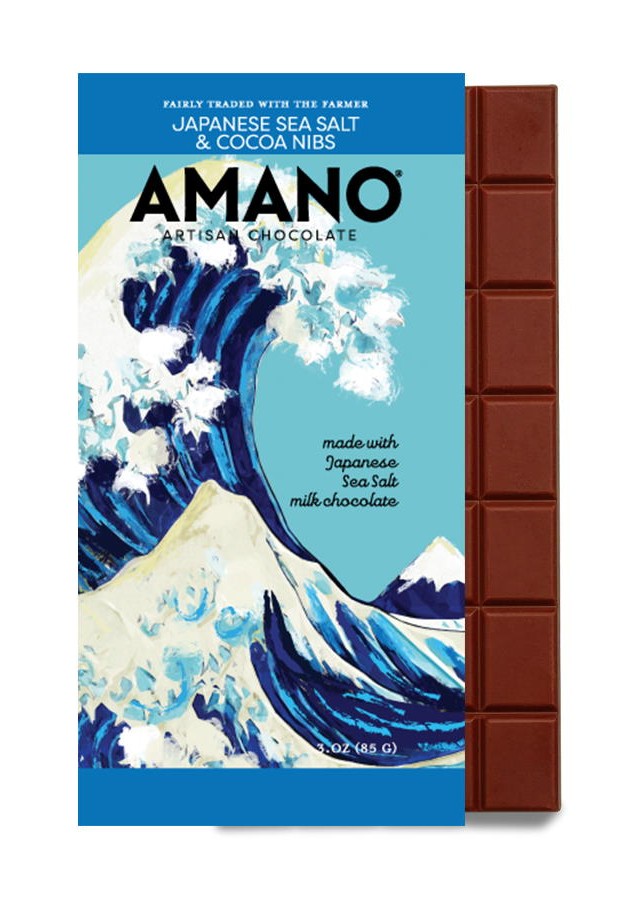 AMANO Ocumare Venezuela 55% Dark Milk Chocolate Bar with Japanese Sea Salt & Cocoa Nibs