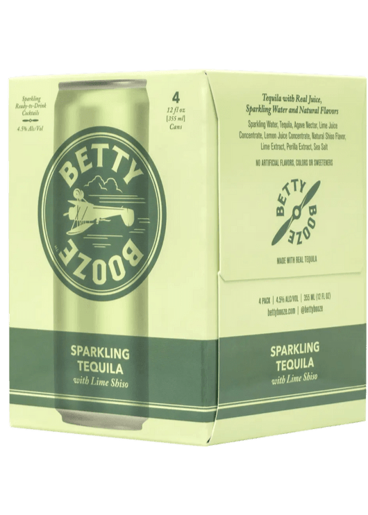 BETTY BOOZE Sparkling Tequila With Lime Shiso 4 Pack