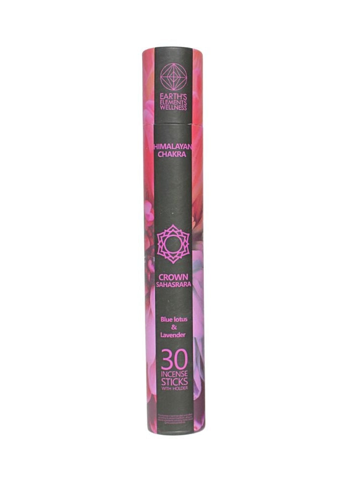 EARTH'S ELEMENTS WELLNESS Crown Sahasrara Blue Lotus & Lavender Incense Sticks